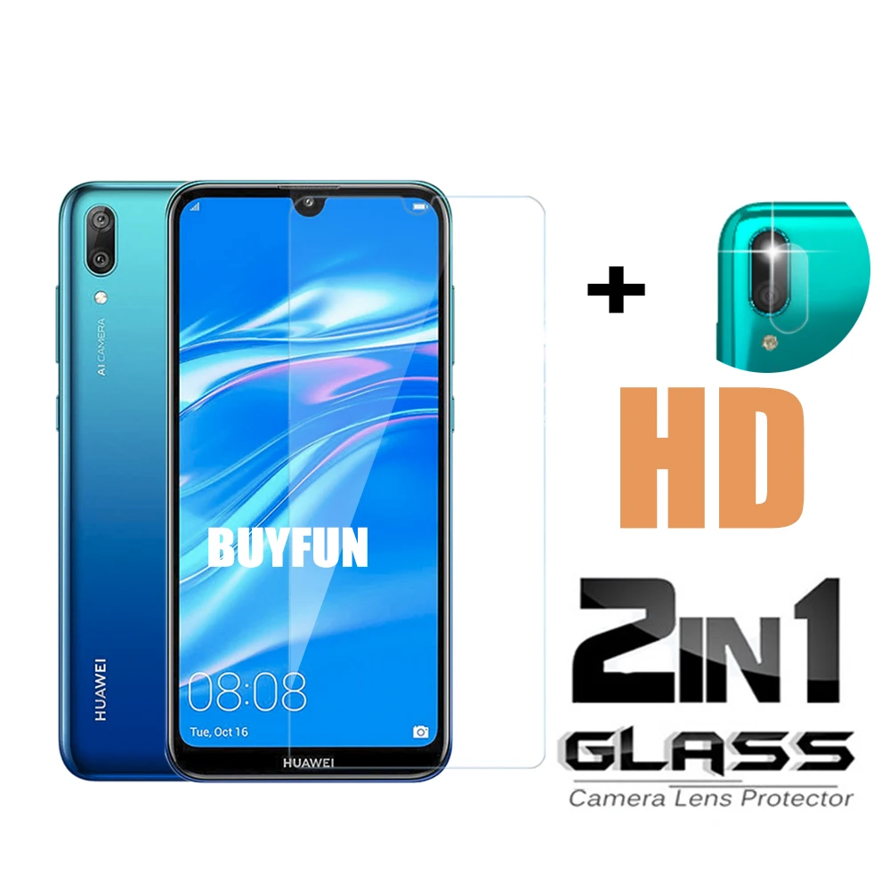 2в1 закаленное стекло для Huawei y7 2019 pro prime Защитное экрана enjoy 9 HD | Мобильные телефоны