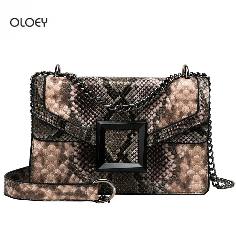 Новинка женская сумка через плечо OLOEY на цепочке маленькая квадратная
