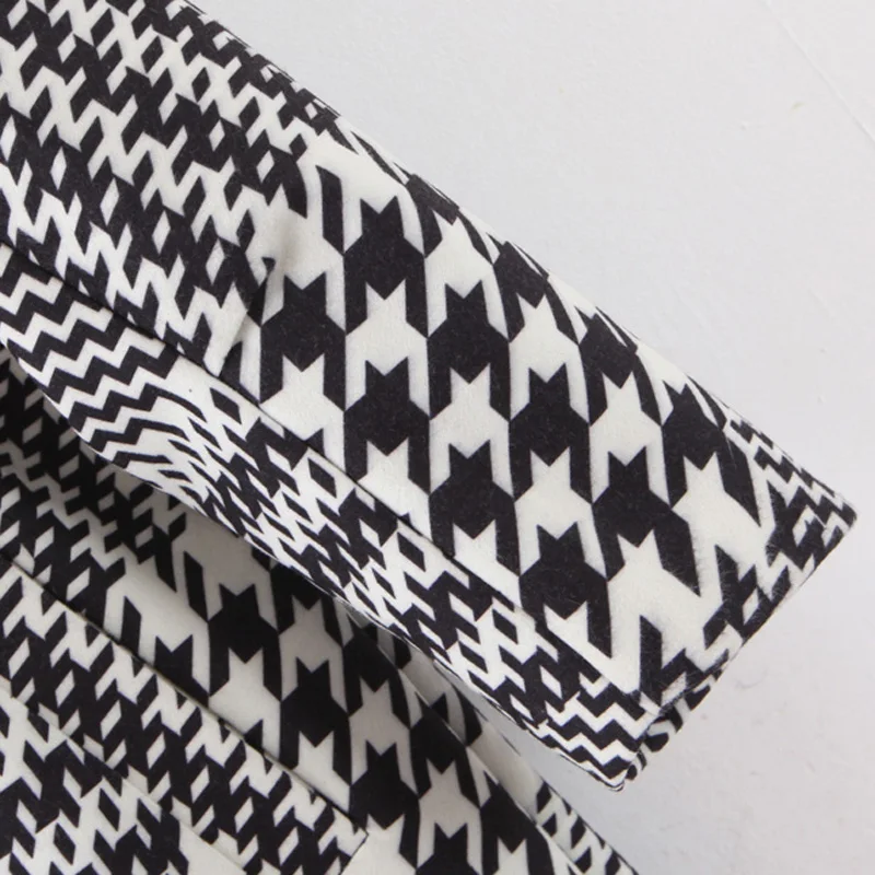 Женское шерстяное пальто на одной пуговице Элегантное длинное с принтом