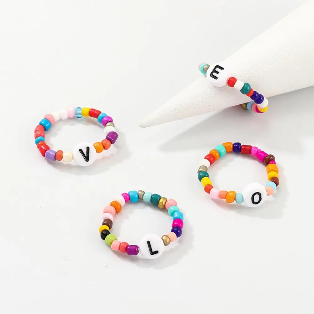 

Female Personality, Love Charm, Polychrome Resin Bead Ring Party Jewelry Gift