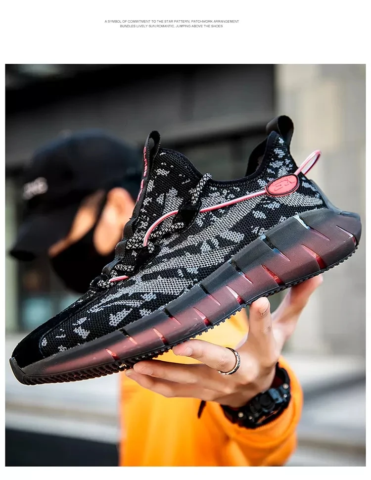 Кроссовки Daveshoes мужские легкие модная повседневная обувь на шнуровке дышащие для
