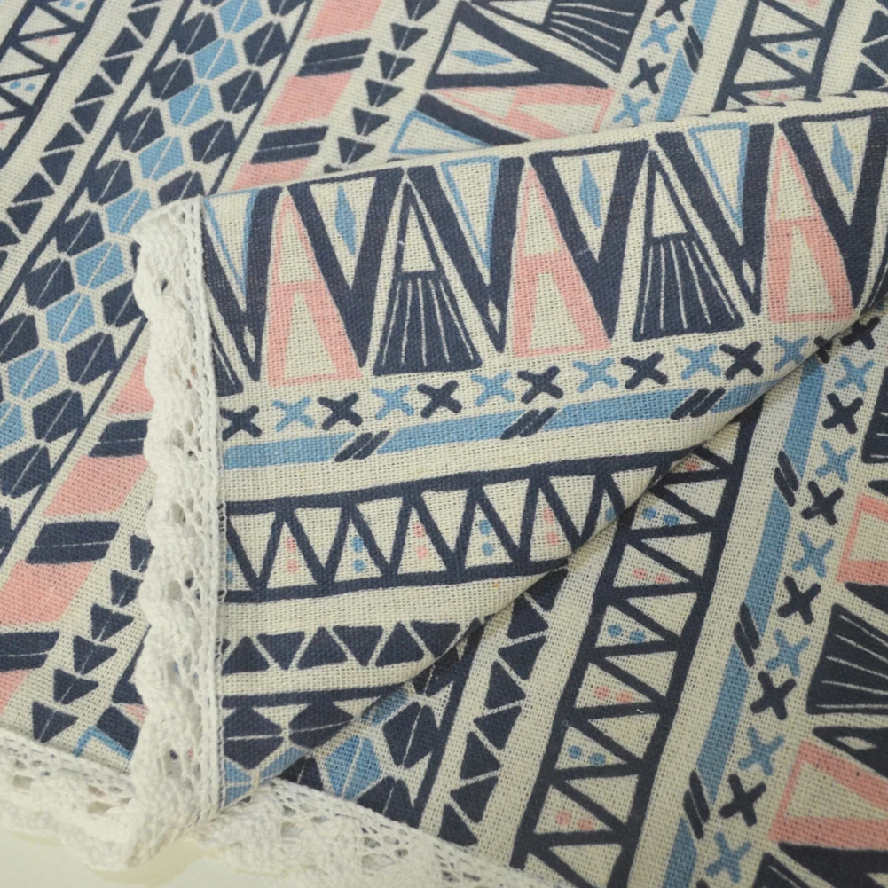 Этнические льняные хлопковые кружевные скатерти для дома с принтом