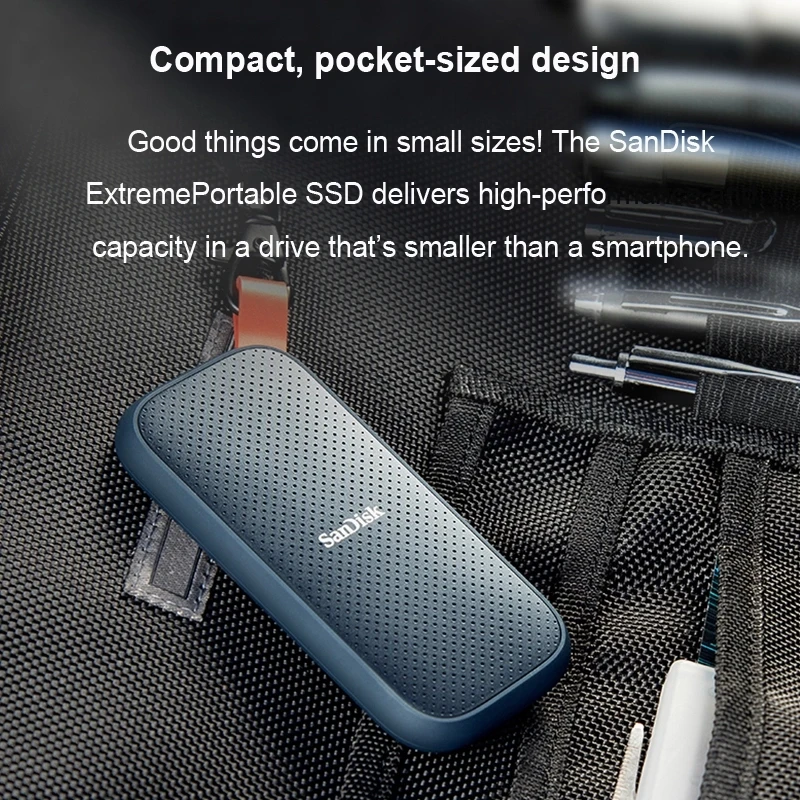 100% двойной флеш-накопитель SanDisk Портативный внешний твердотельный накопитель 480