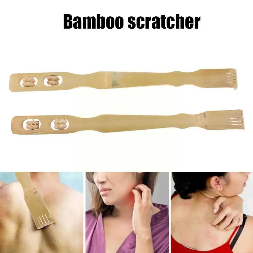 

1PCS Durable Bamboo Massager Back Scratcher Wooden Roller Stick Backscratcher Bamboo Dropshipping Body Scratcher K3F4