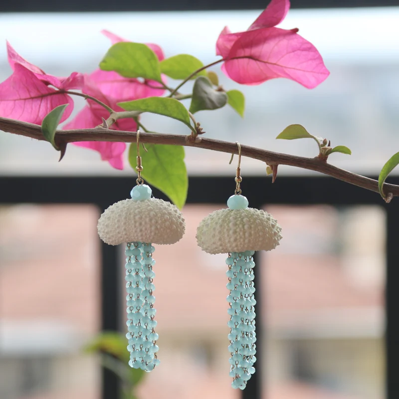 Бесплатная доставка (1 пара/лот) маленькие серьги ручной работы в форме морского