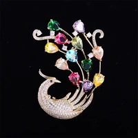 luxury phoenix bird brooches pins women brand jewelry gold plated fashion wedding party corsage suit accessories designer brooch