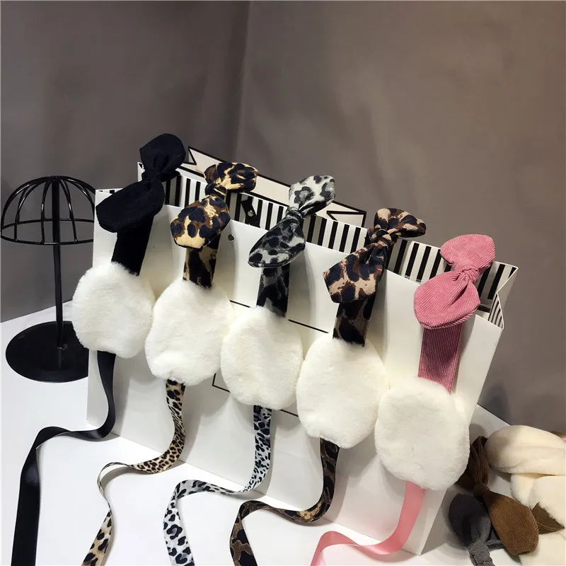 Уха посылка с Леопардовыми пятнами ухо крышка уши теплые наушники Осень зима