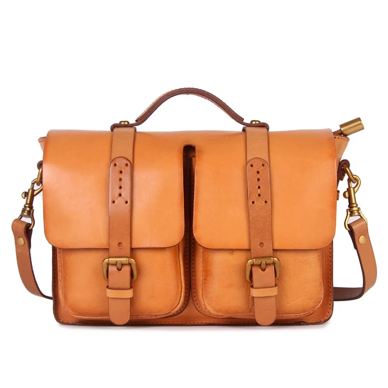 First layer veg-taned Genuine leather shoulder bag messenger bag handbag luxury designer bag