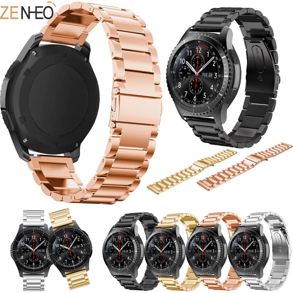 

New For Samsung Gear S3 46mm Stainless Steel Watch Band Strap Quick Release Pins for Samsung Gear S3 frontier / Classic 22mm