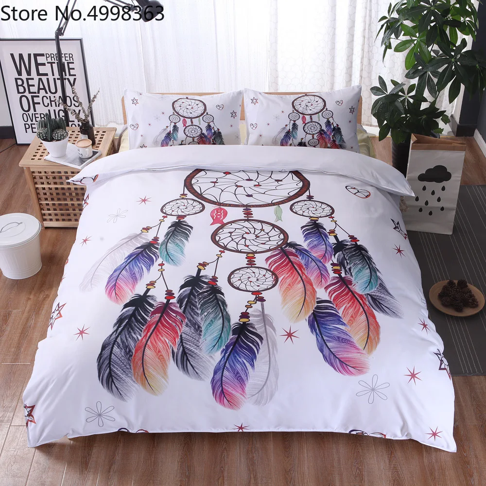 Набор постельных принадлежностей с перьями богемный Комплект постельного белья