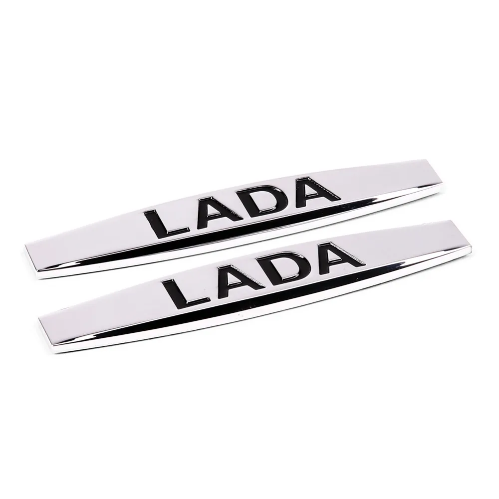 2 шт. наклейка на внешнее крыло для Lada Priora 2110 2107 Kalina Niva 4x4 Granta Vesta Xray Largus Samara эмблема металлические аксессуары - Название цвета: A