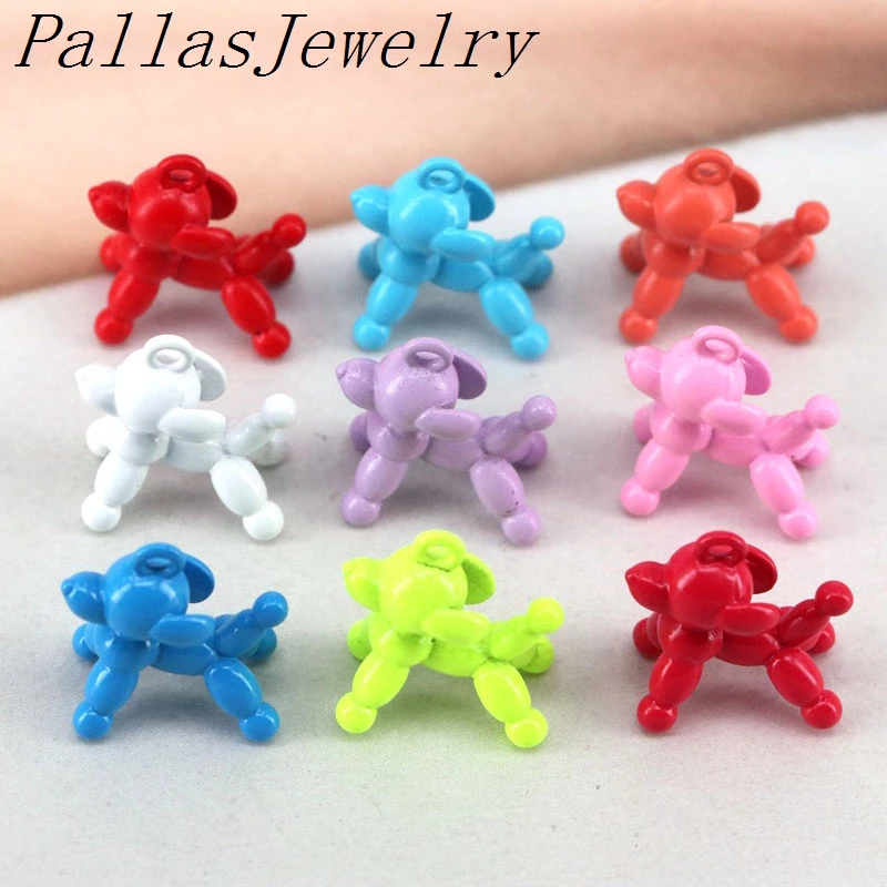 

20Pcs Enamel cute balloons dog pendant rainbow color charm for making necklace bracelet jewelry