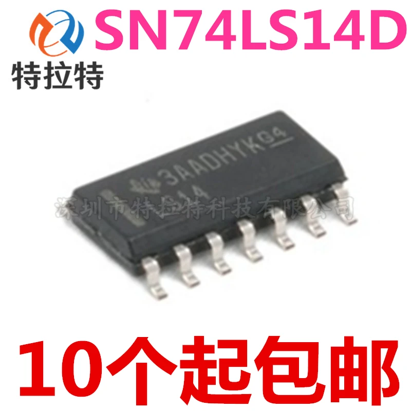 10 шт./лот Sn74ls14dr Sn74ls14d LS14 Sop14, новый триггерный чип с двойным D