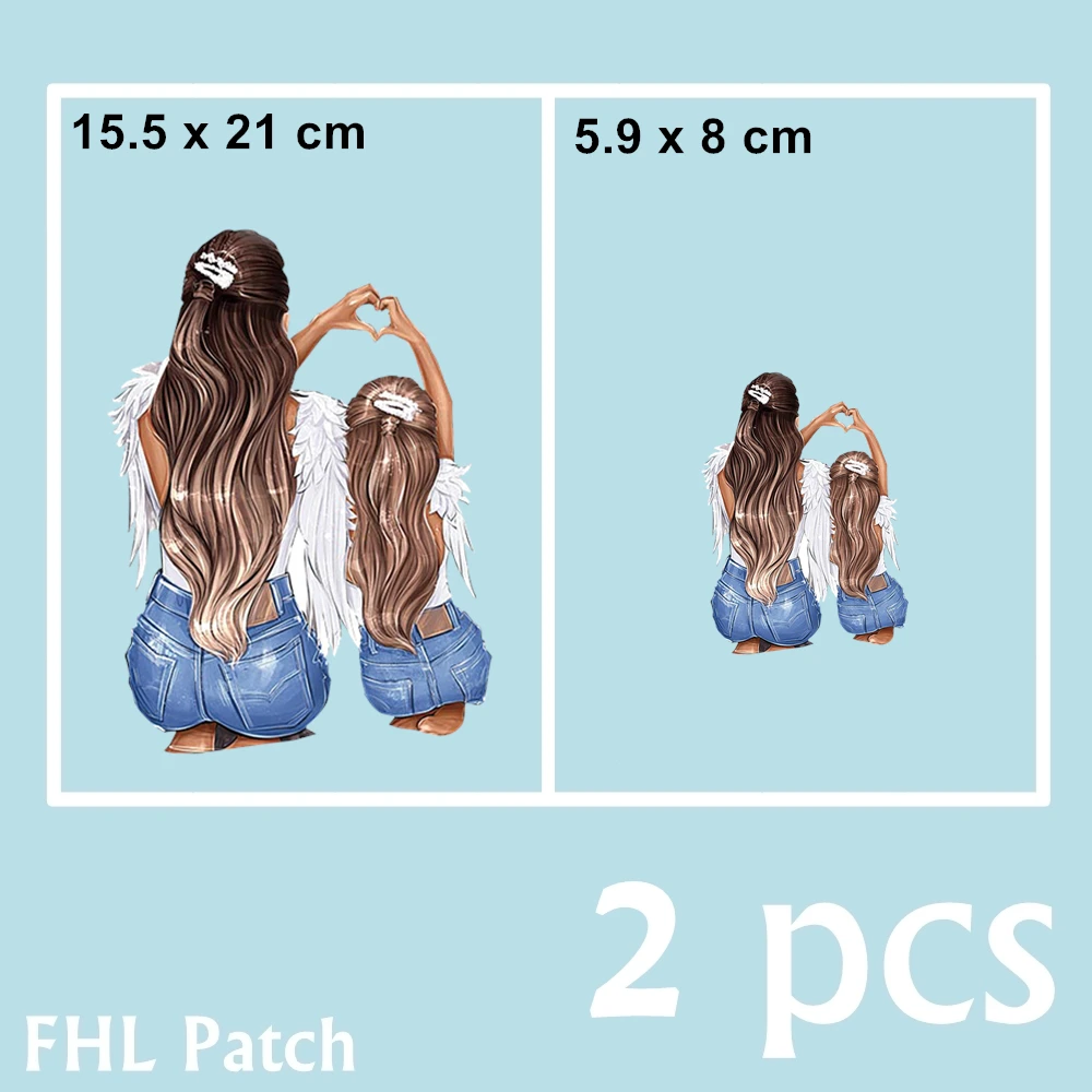 Нашивки Ангел для мамы и дочки термонаклейки на одежду нашивки футболка модные