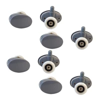 absf 8pcsset upperand down plastic pulleys wheel sliding bearing door rollers for shower casters cabin bathroom