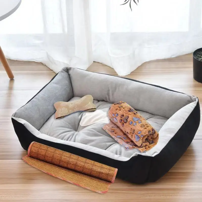 

CONG Fee Soft Dog Bed Mat Kennel Puppy Warm Bed Plush Cozy Nest For Dog House Pad 4 Seasons Pet Supplies