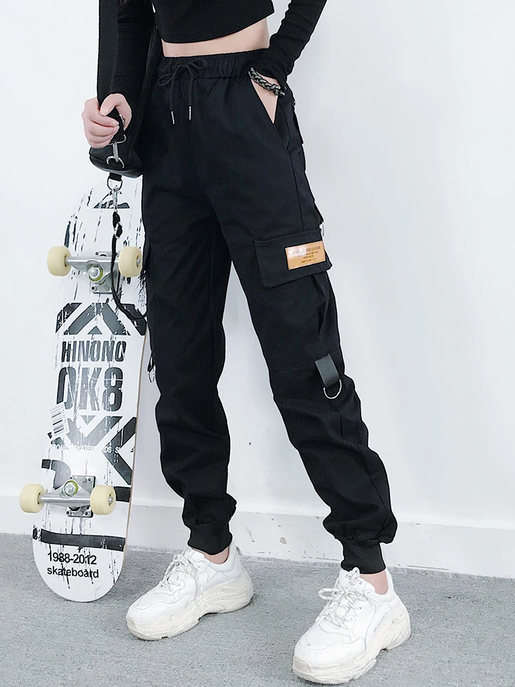 Брюки-Багги женские с завышенной талией свободные облегающие штаны-карго