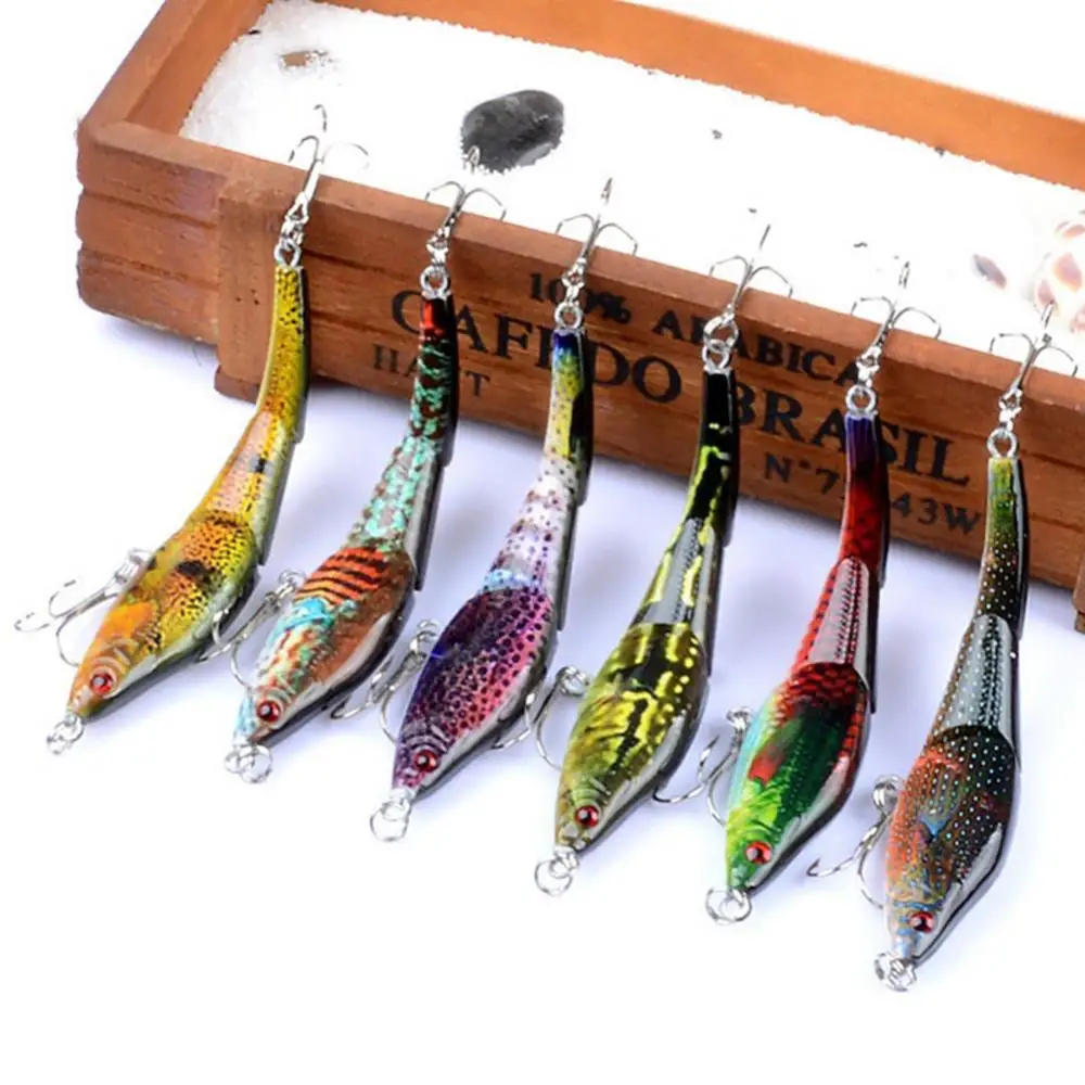 

9.5cm Painted 3 Sections VIB 3D Eyes Bionic Fishing Hard Lure Bait with Hooks Stream Fishing Lures For Perch Pike Trout Bass