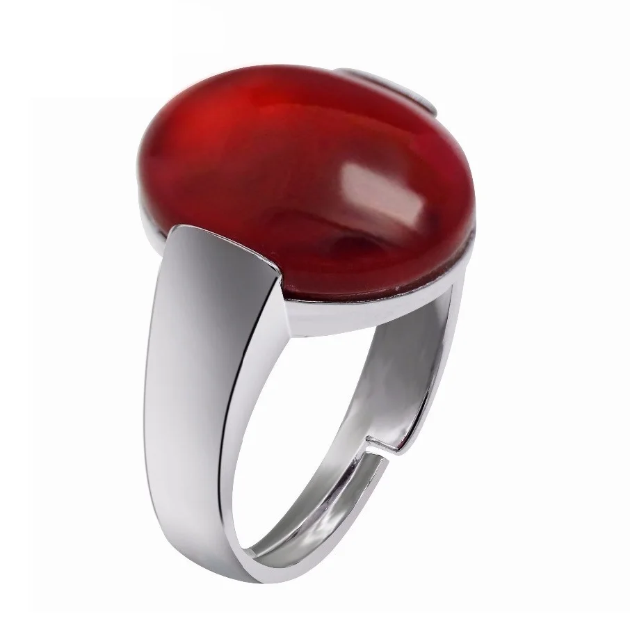 Прямая поставка USPS красные овальные нефритовые Открытые Кольца для женщин