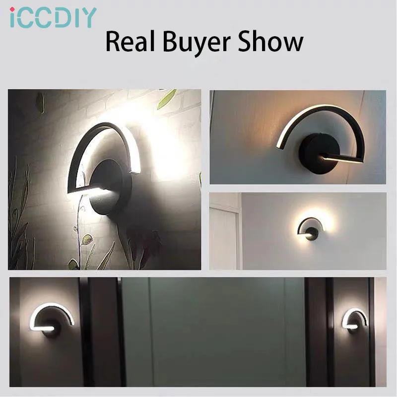 

Nordic Minimalist LED Wall Lamp Wall Living Room Decoration Background Light Black and White Aisle Lighting Bedroom Night Light
