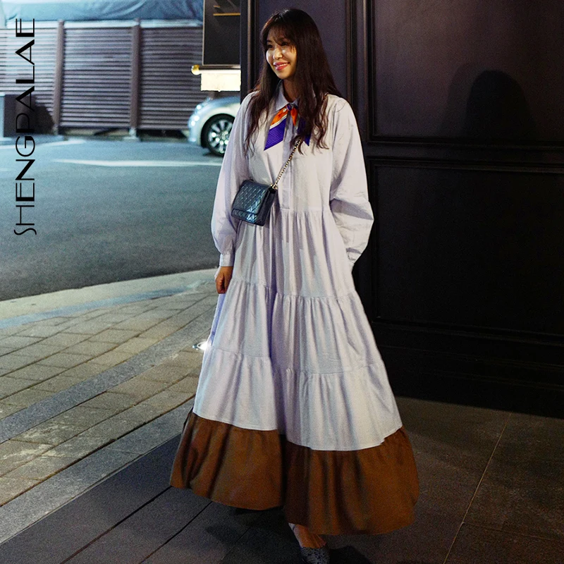 SHENGPALAE 2020 Новое весеннее свободное женское платье большого размера Vestidos с