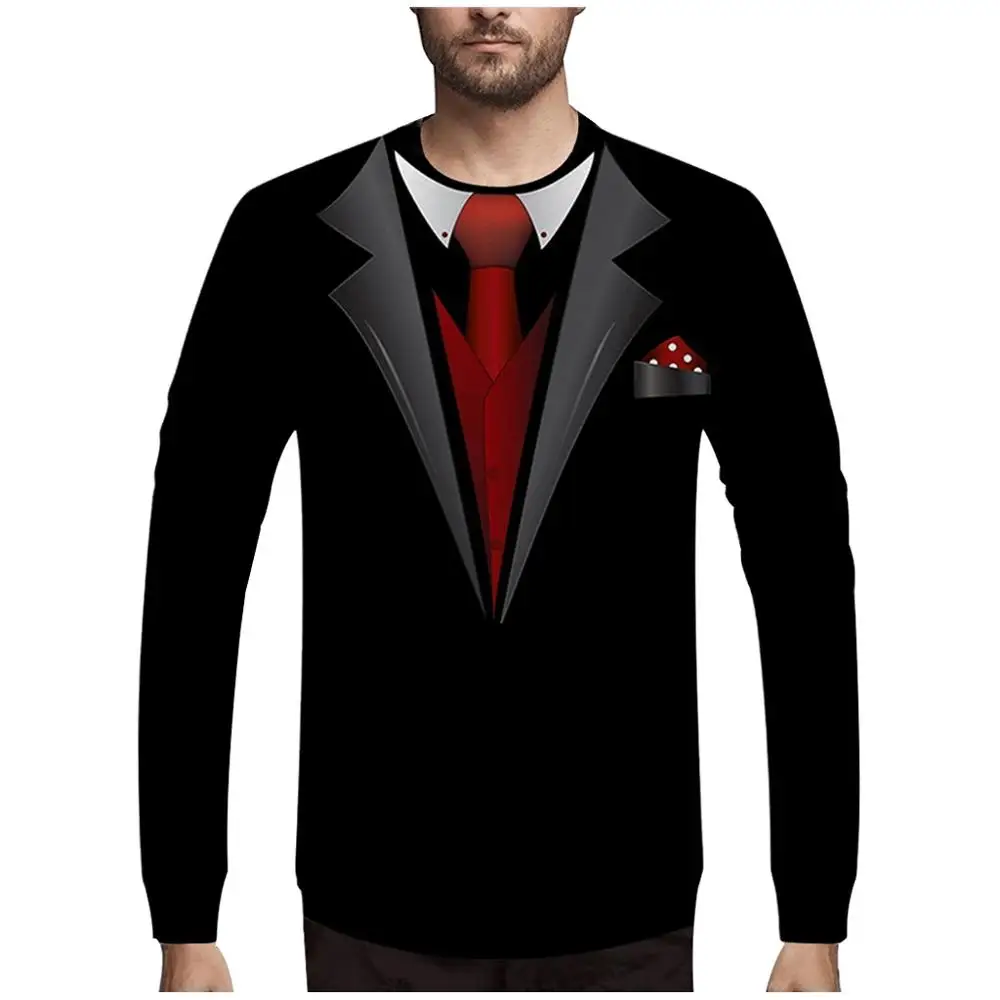 Горячая Распродажа 3D Мужской поддельный Костюм Униформа принт короткий рукав