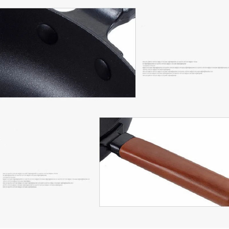 

Household for kitchen frying pan 24cm diameter frying pan with lid Iron pan Uncoated physical non-stick pan Fried egg pan