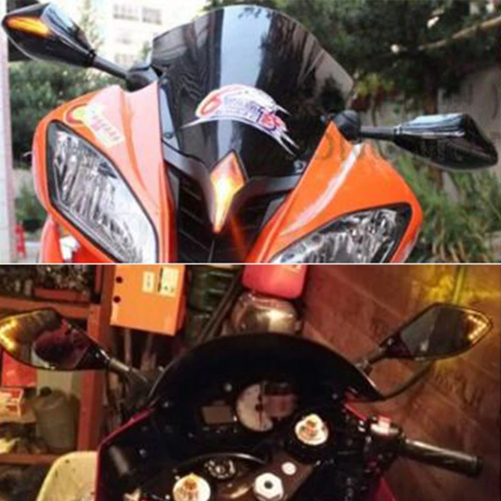 Универсальный мотоцикл заднего вида боковое Крыло зеркала w/Светодиодный