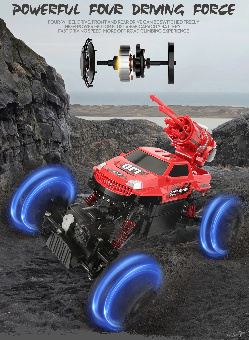 Полноприводный Радиоуправляемый автомобиль 1:12 машина для скалолазания Bigfoot с