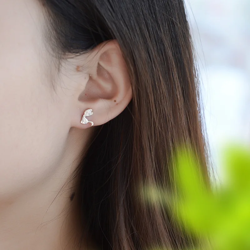 

Fashion Silver Animal Jewelry Earrings 925 Sterling Silver Lovely Cat Stud Earrings Brincos For Girl's Friend Gifts
