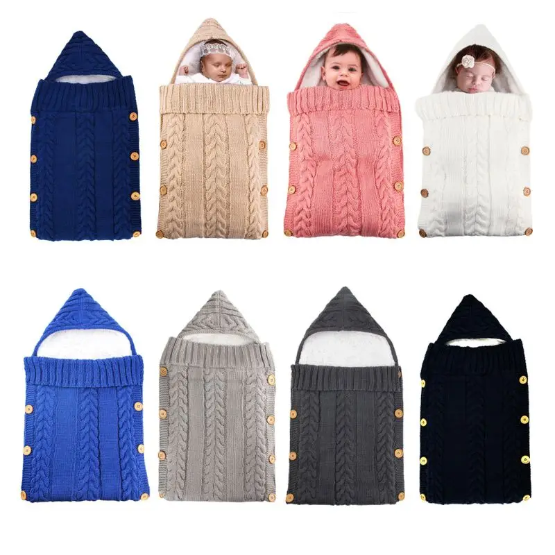 

Warm Baby Blanket Baby Sleeping Bag Footmuff Fleece Lining Newborn Swadding Wrap Dropship