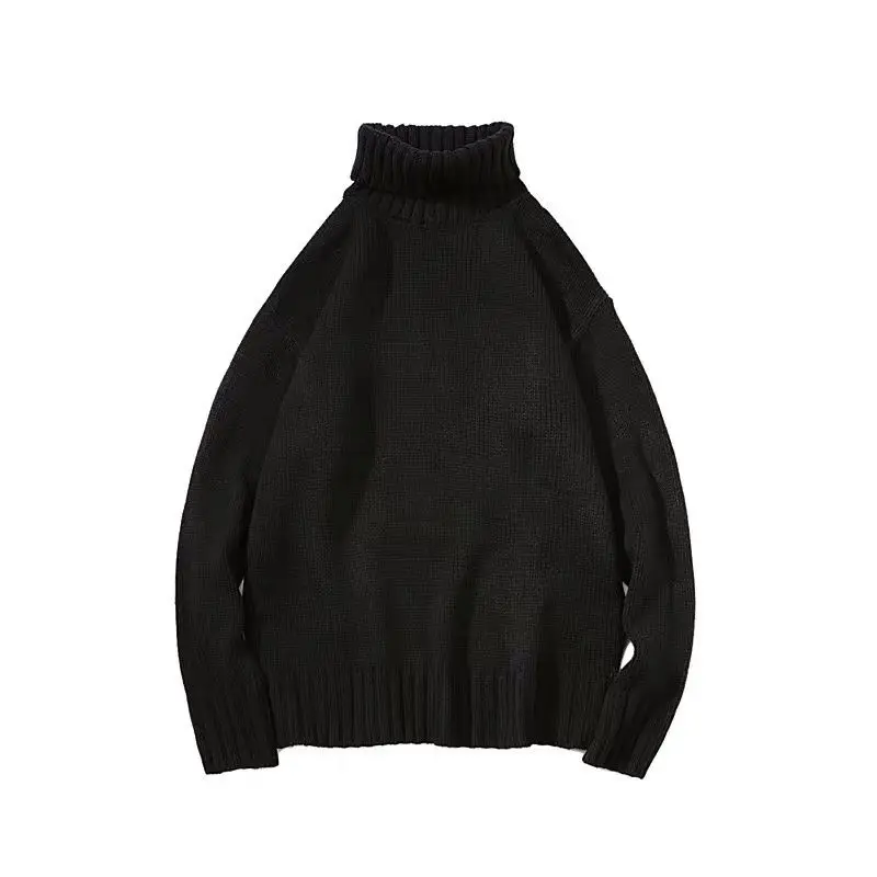 

2022Autumn And Winter Solid Color High Collar Men's Handsome Korean Style Loose Casual Sweater Trend Base Hedging Thick
