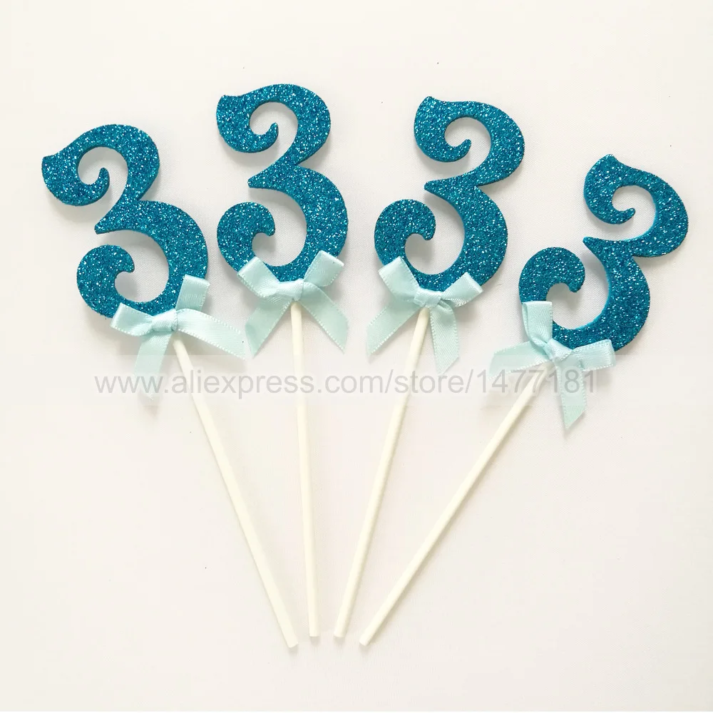 Набор из 24 штук с блестками и цифрами 3 для детей в возрасте лет | Дом сад