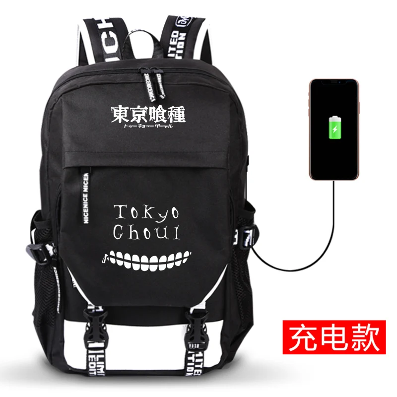 Kaneki Ken Токийский Гуль USB порт сумка для ноутбука школьная через плечо рюкзак ранец