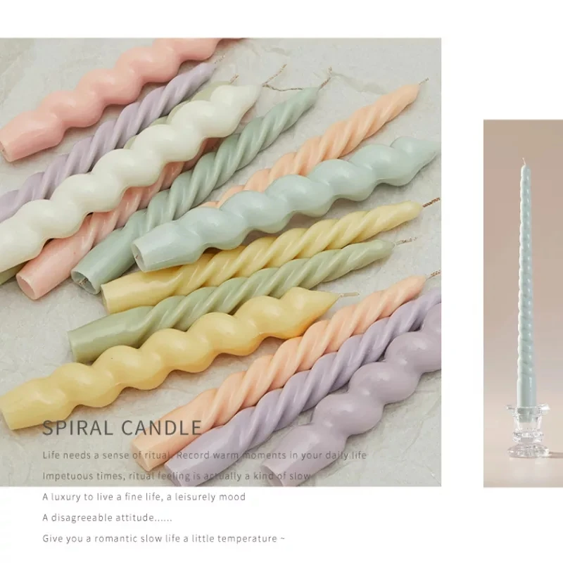 

Long Rod Spiral Design Candle Silicone Mold for Handmade Desktop Decoration Gypsum Epoxy Resin Aromatherapy Candle Silicone Mold