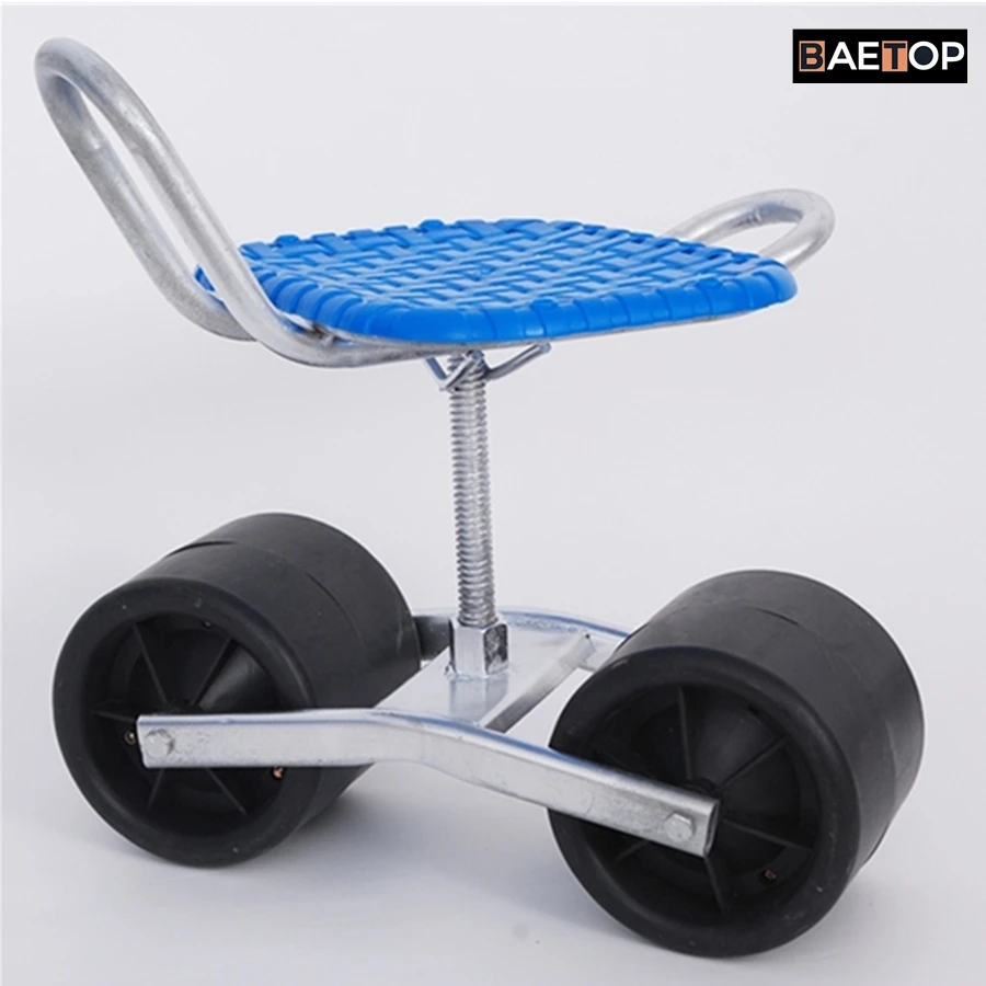 

360° Rotation Rolling Garden Cart Work Seat Scooter with Wheels Moving Stool Work Chair for Weeding Gardening Outdoor Lawn Care