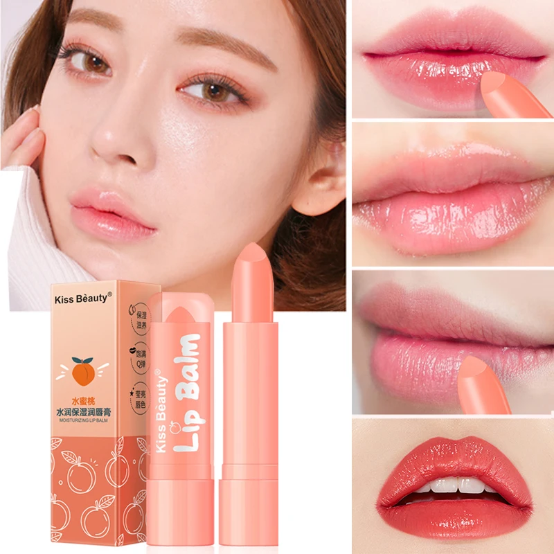 

Peach Lip Balm Jelly Base Lipstick Moisturizing Lip Care Nourishing Long Lasting Anti-wrinkle Beauty Natural Lip Care
