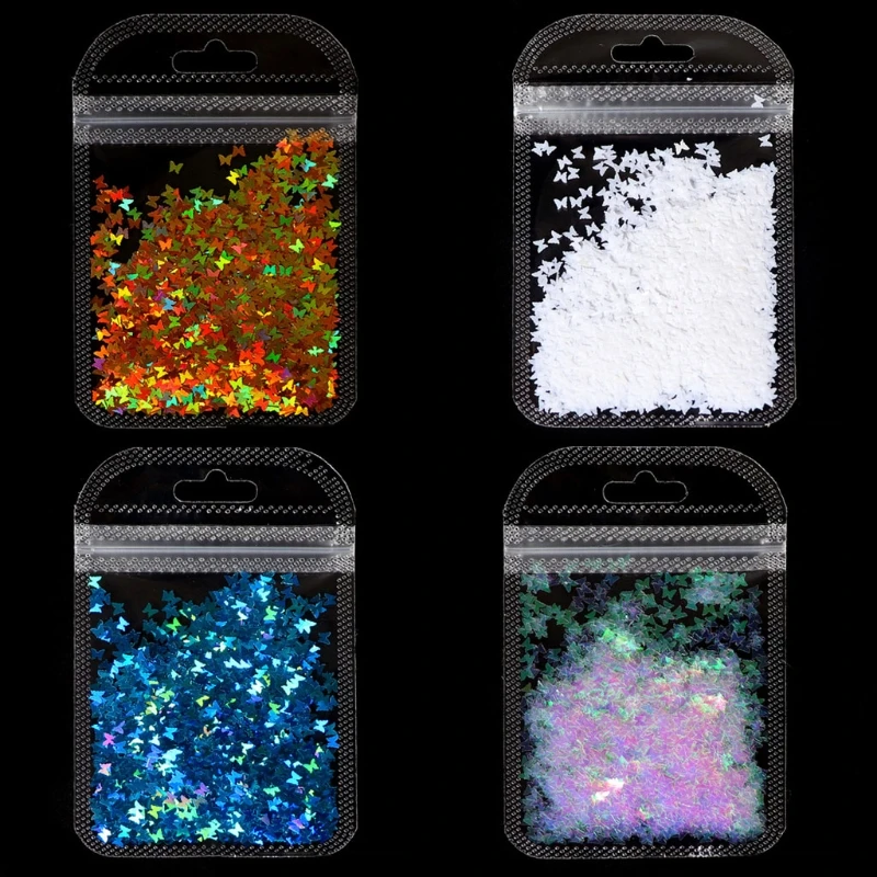 

12 Colors Holographic Glitters Epoxy Resin RStar Butterfly Mixed Sequins 2g Per