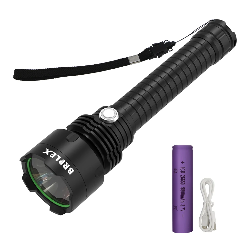 flashlight BRILEX перезаряжаемый фонарик Водонепроницаемые электрические факелы высокой емкости факелы регулируемая яркость - Испускаемый цвет: flashlight