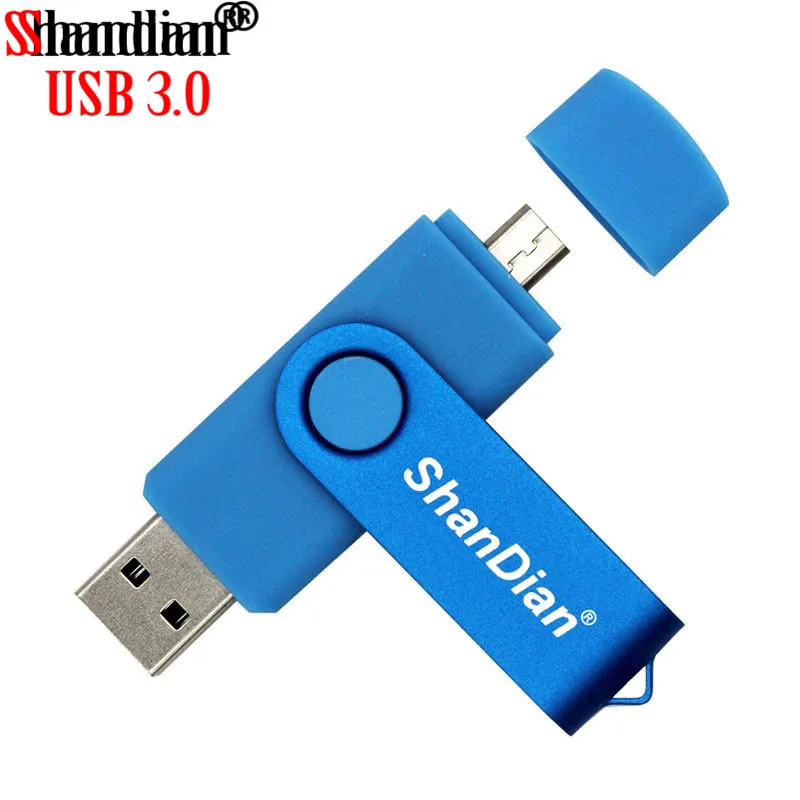 SHANDIAN бизнес пластик 2 в одном OTG USB флэш накопитель портативный 4 ГБ 8 16 32 64 Гб карта