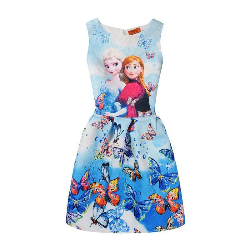 

Disney Fashion Frozen Princess Children's Dress Printed Cartoon Sleeveless Princess Skirt Tutu