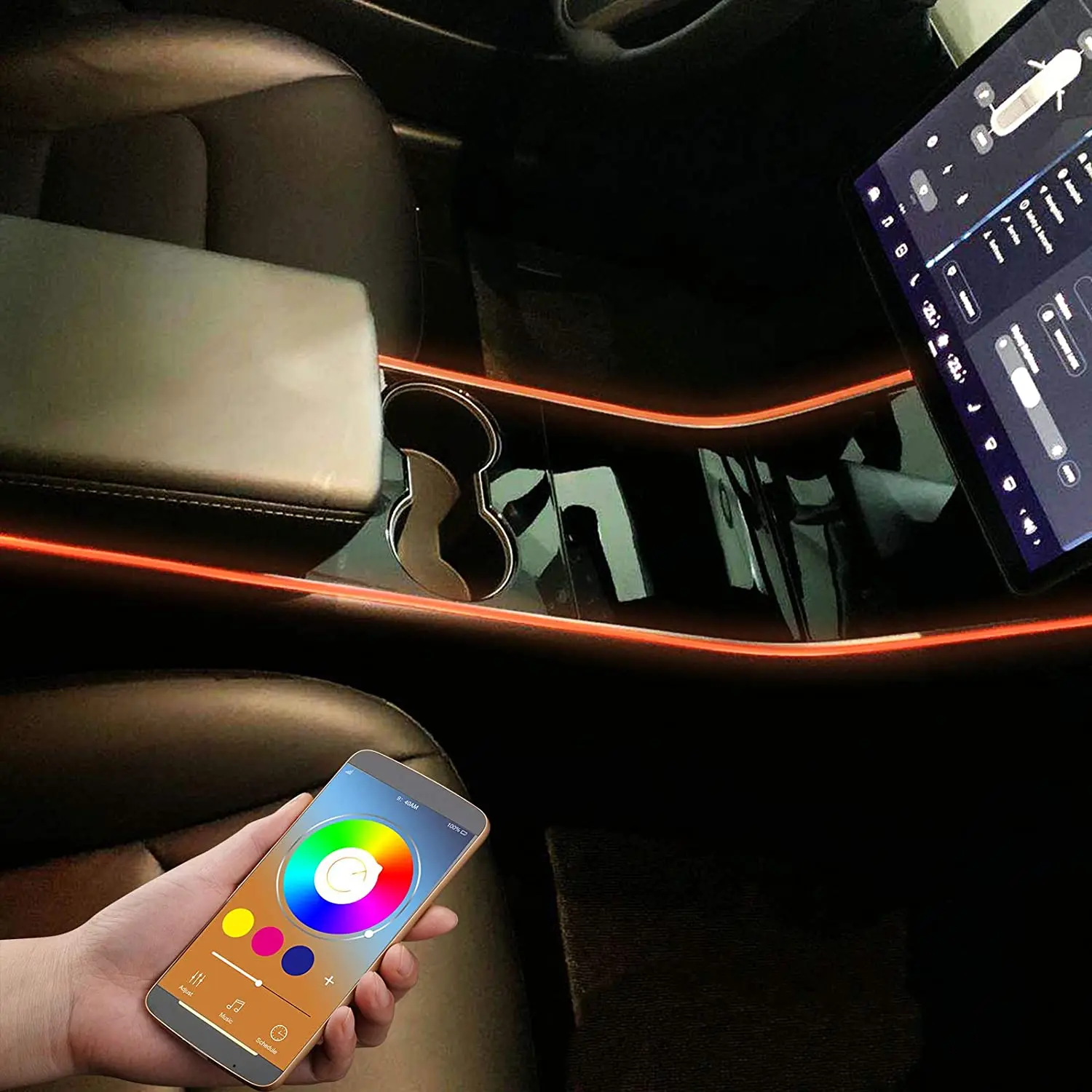 Деко центр консольная лампа приложение Управление атмосферу светильник для Tesla