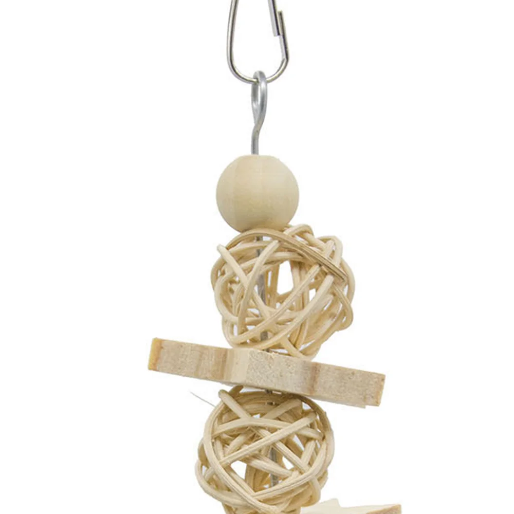 

8 Pcs/Set Wood Bird Foraging Chewing Toys Pet Parrot Cage Creative Hanging Bell Hammock Swing Toy Home Decor Accessories