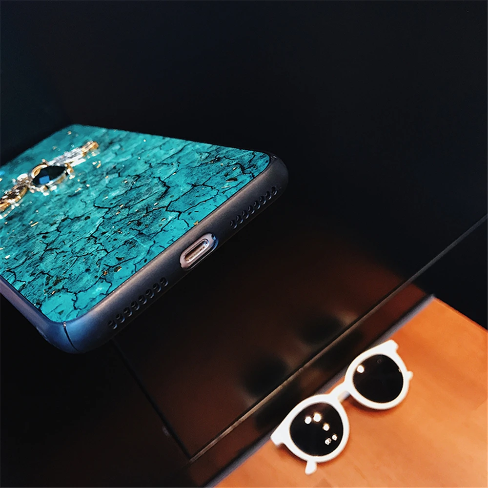 

Luxury Glitter Green Diamond Crack Marble Phone Case For iphone 11 12 Pro XS MAX XR X 8 7 Plus SE 2020 Bling Bee With Wing Cover