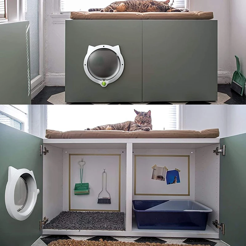Кошка дверь для домашних животных 4 Way Блокировка Cat двери межкомнатных и входных