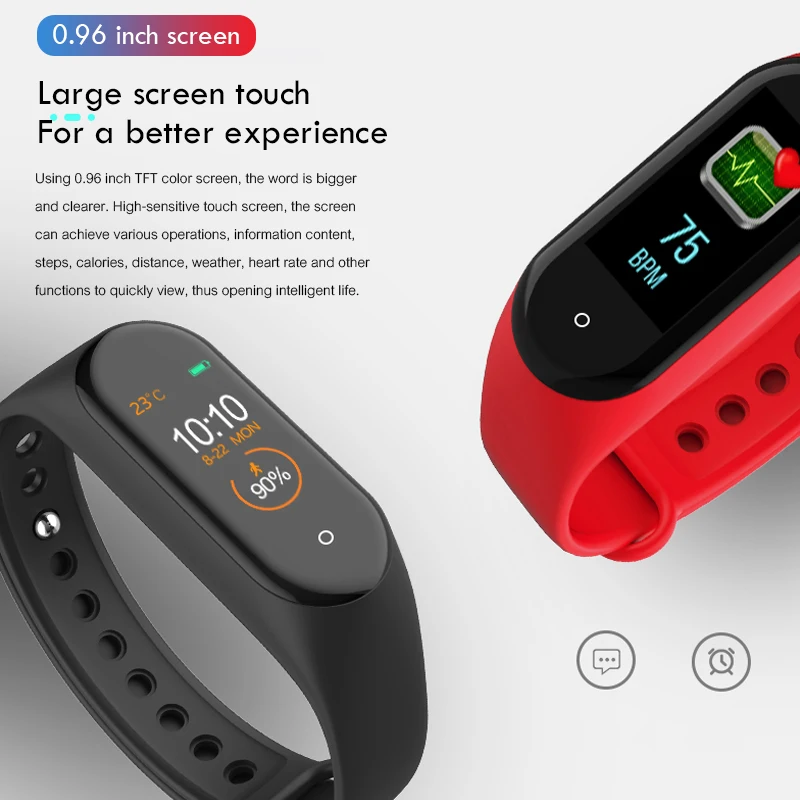 M4 Smart Band Wristband Health Heart Rate Blood Pressure Monitor Peeter Sports Bracelet |