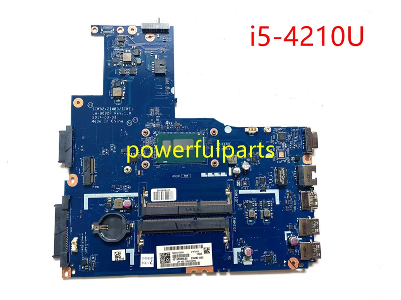 

Новинка 100%, 14 дюймов, для lenovo B40-70, материнская плата ZIWB2 B40-80, системная плата SR1EF LA-B092P, на плате работает хорошо