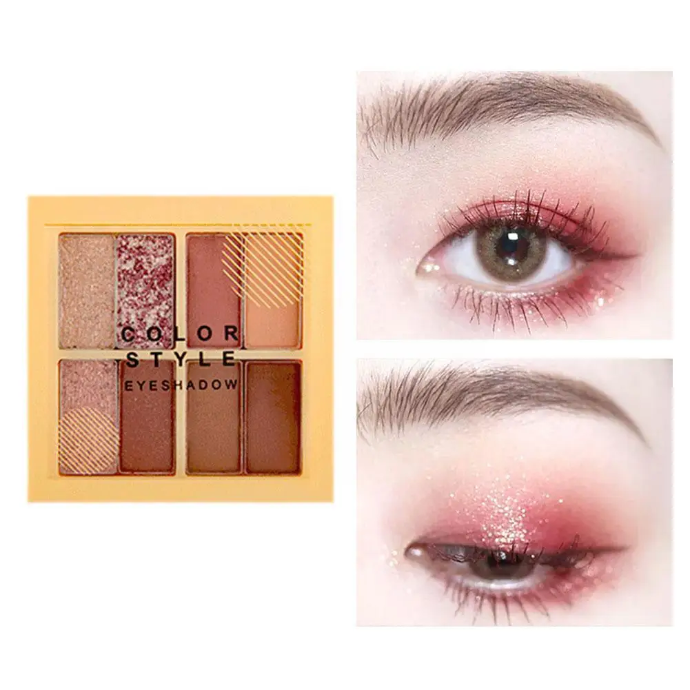 

8 Color Eyeshadow Palette Matte Glitter Natural Long Cosmetics Eye Shadow Students Korean Lasting Non-smudge X8S1