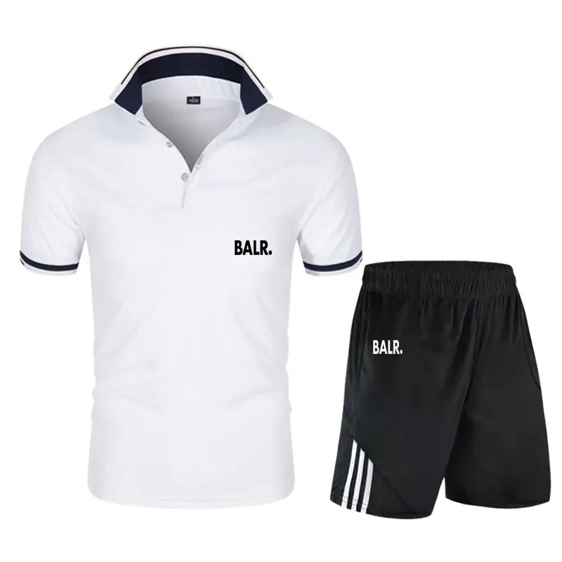

Men's casual suit 2 PCS quick-drying polo shirt short sleeve Tshirt trousers pant suit men's sportswear summer Casual sportswear