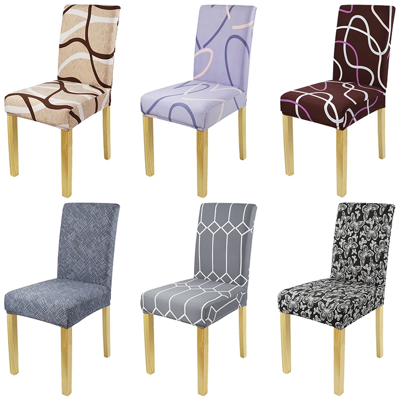 Чехлы на стулья из спандекса с принтом в полоску чехол для кресла дома кухни